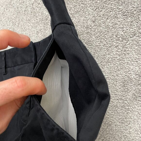 Lands' End Chino Pants Womens 12 Black Mid Rise Straight Leg Cotton Work 34x28 - Picture 5 of 14